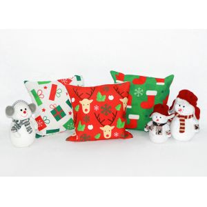 Quality Christmas Pattern Printed Office Canvas Pillowcase With Zipper for sale