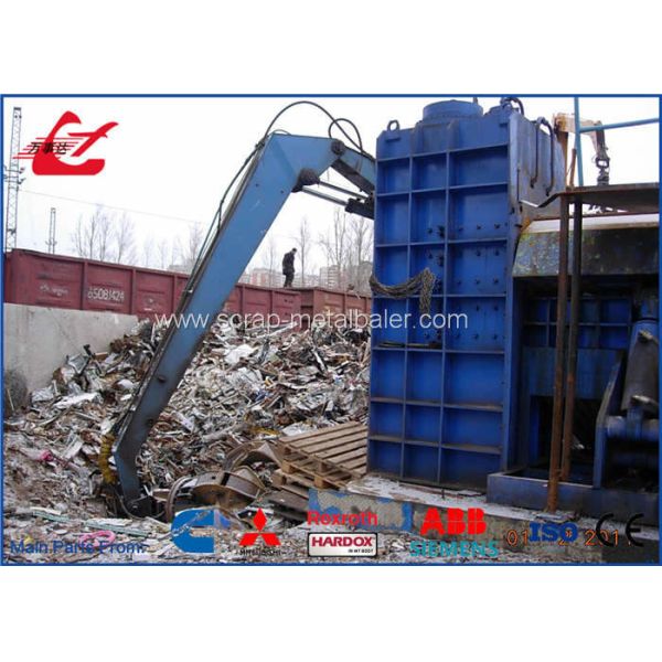 PLC Control 360kw Shear Baler / Waste Vehicles Scrap Shearing Press Machine