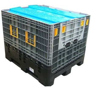 Recyclable foldable collapsible HDPE plastic pallet bin/container