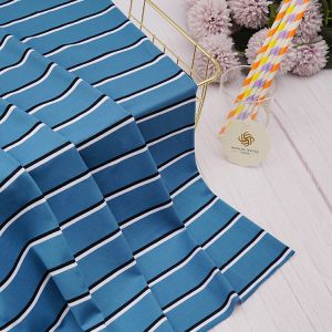 Summer Mercerized Cotton Fabric 200g 170cm Breathable Striped Shirt Material