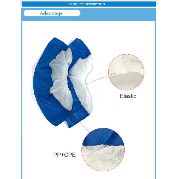 Cleanroom Disposable Boot Covers Half Coated Protective Anti Static Blue Color