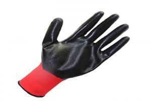 China Custom Logo Accept Red liner and black nitrile coated gloves private label boxing on sale