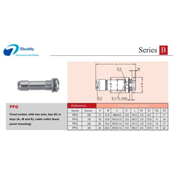 Compatible Lemo Circular Back Panel Mounting Socket PFG Male Female Connectors