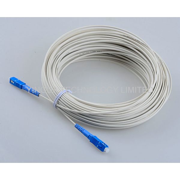 Indoor FTTH Fiber Optic Patch Cord 3M With SC / UPC Connectors FRP Strength Member