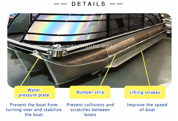 Aluminum Pontoon Float Tube Houseboat Pontoon Logs With 0.635-0.735m Thickness
