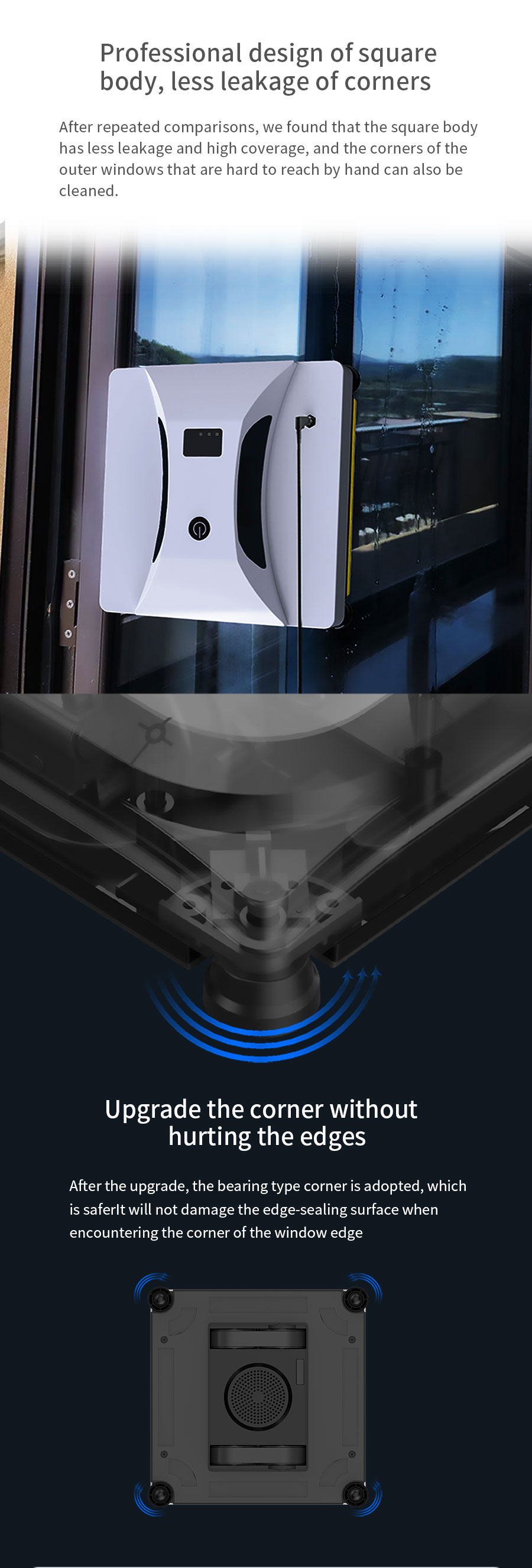 5600Pa Electric Window Cleaner Robot Low Noise 24V Wireless Window Cleaning Robot