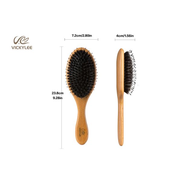 Healthy Bristle Black 23.8CM Wooden Handle Hair Brush