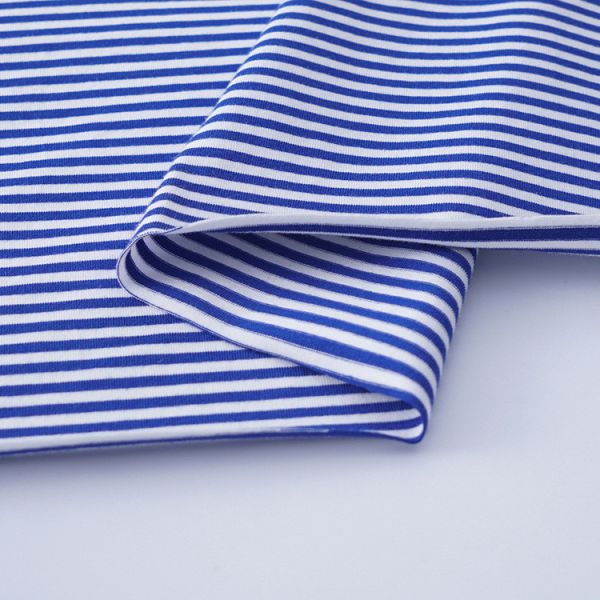 Striped Cotton T Shirt Fabric Yarn Dyed Moisture Absorption Material 170gsm 40S