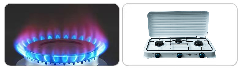 Iron Three Burner Gas Stove Household Kitchen 3 Burner Gas Hob With Cover