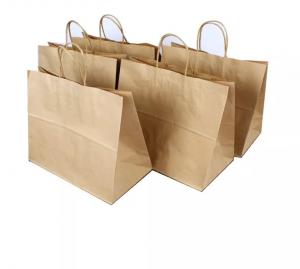 Quality OEM Kraft Paper Handbag / Coffee Bags CMYK Embossed Eco Friendly for sale