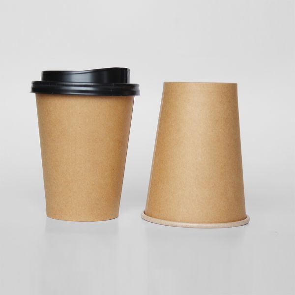 Disposable Kraft Hot Cups PLA Coated Single Wall Logo Custom Kraft Paper Soup Cup