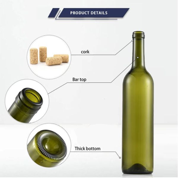 Burgundy Red Wine Bottles Standard 750ml Lead-Free Glass Gift Box Direct Supply from Wineries