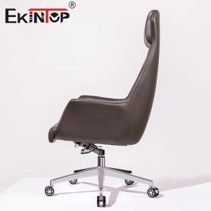 Quality Brown Swivel Leather Chair Classic Style Custom Commercial Office Chairs for sale