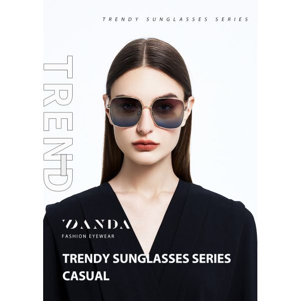 144mm Women Polarized Sunglasses , Metal Rim Sunglasses Chain Mirror Legs