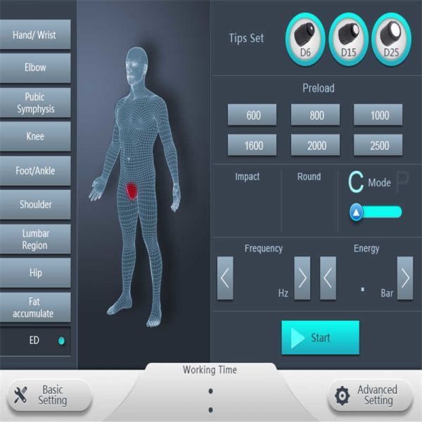 Extracorporeal Shockwave Air Pressure Therapy Machine Massager Device Fat Reduction