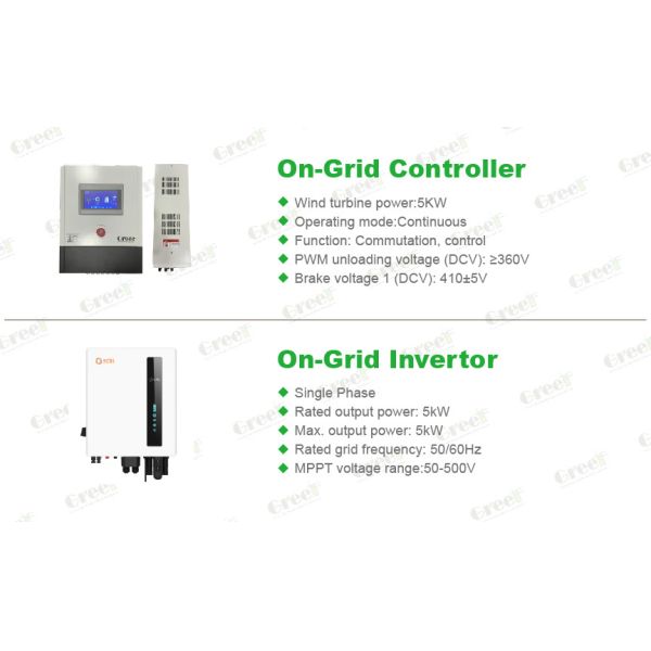 5kw Residential Solar Power System Grid Tie Generator Wind Turbine Technology