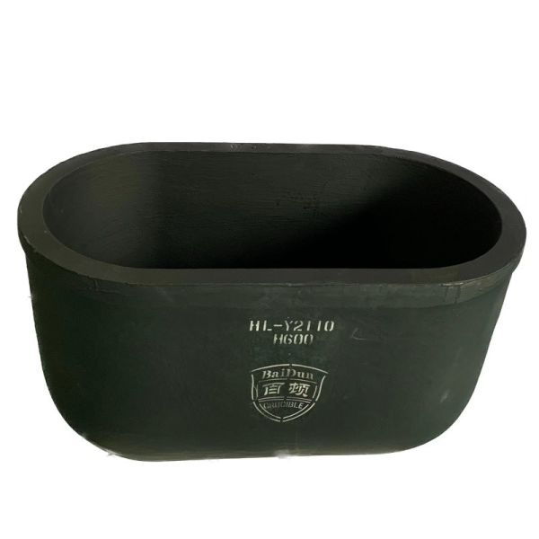 Industrial Metal Melting Silicon Carbide Graphite Crucible Oval Type High Temperature Resistance