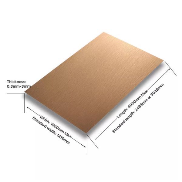 Colored Super Mirror Water Ripple Stainless Steel Sheet Brushed PVD Coating