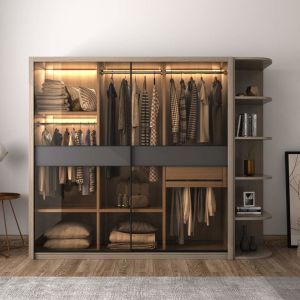 China Cupboard Sliding Door Portable Wardrobe Closet Luxury Modern on sale