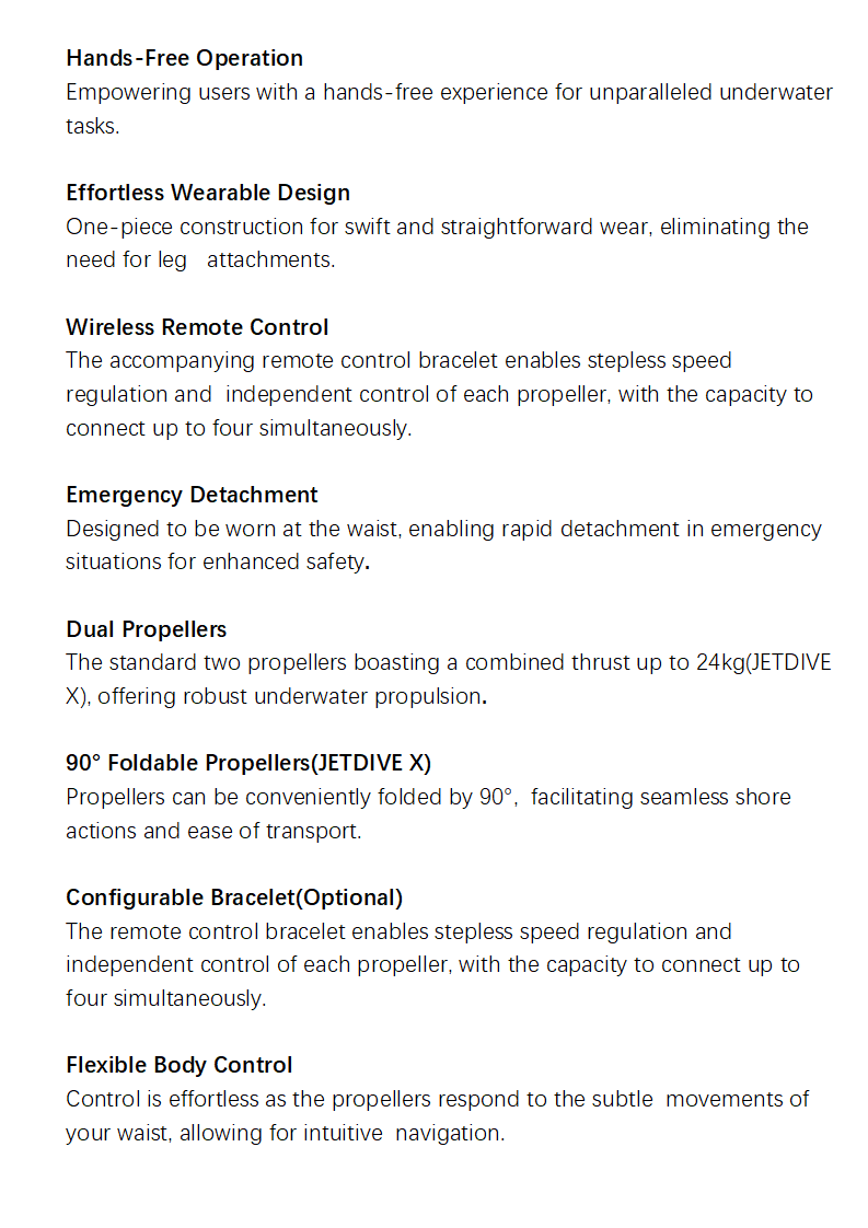 Powerful Thrust Extended Range Waist Thruster JETDIVE X