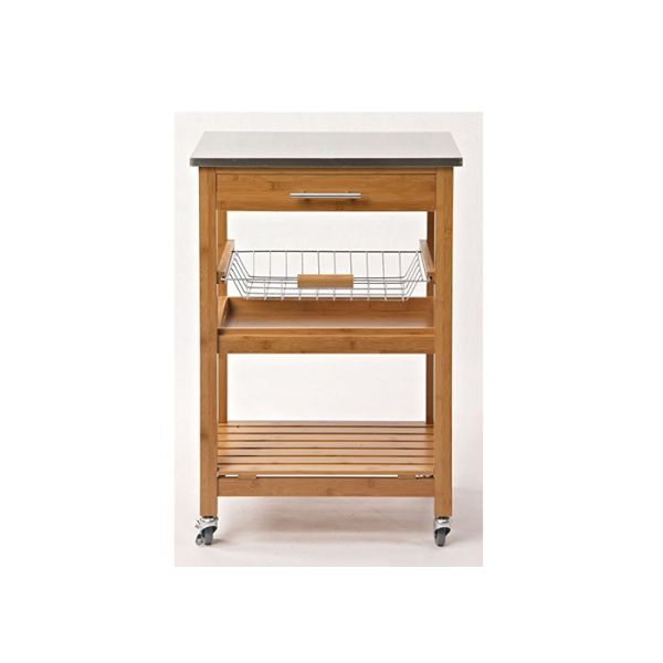 Wooden Kitchen Food Tray Trolley Cart with Wheels Prices Bamboo Home Furniture