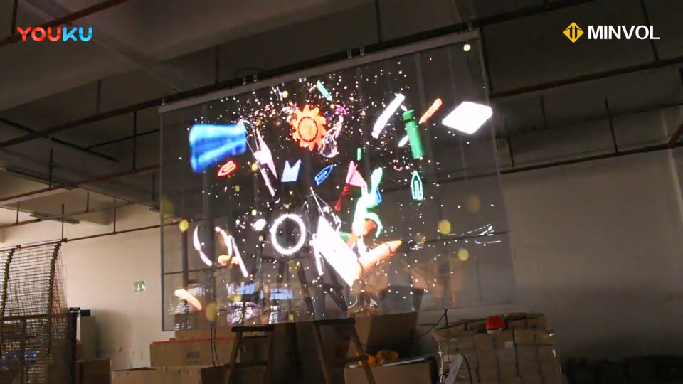 AC265V Transparent HD LED Video Wall Screen For Car Advertising