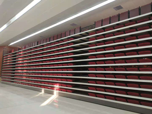 Cold Rolled Steel Folding Bleacher Seats / Theatre Retractable Tiered Seating