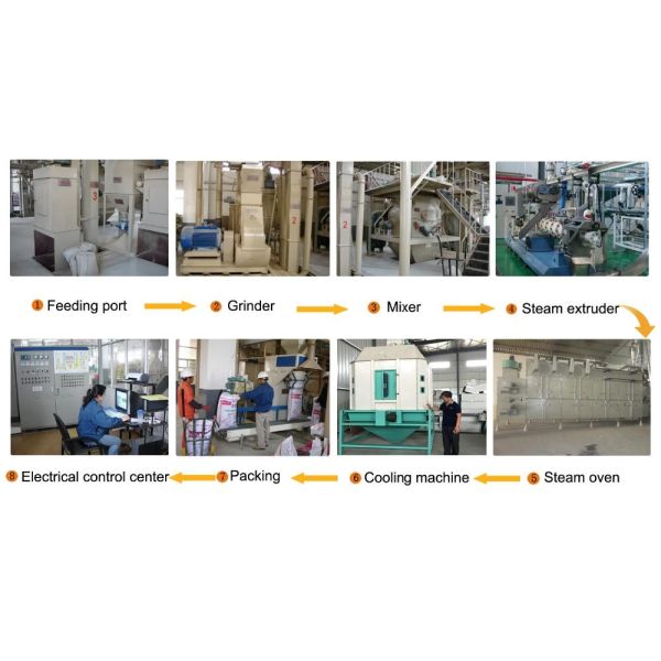 Fish Food Production Line Animal Feeding Equipment Siemens Motor Band