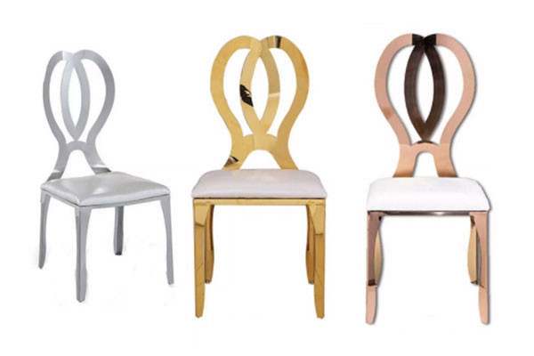 Rental Fancy Gold Stainless Steel Wedding Chair Infinity Chair Wedding