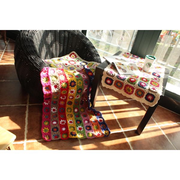 100% handmade Crochet Blanket colorful stripe knitted baby blanket cover knit throw blanke