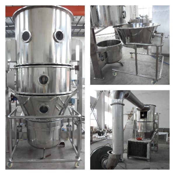Pharmaceutical Lab Use Mini Fluid Dry Bed Granulator Vertical Fluidized Bed Dryer