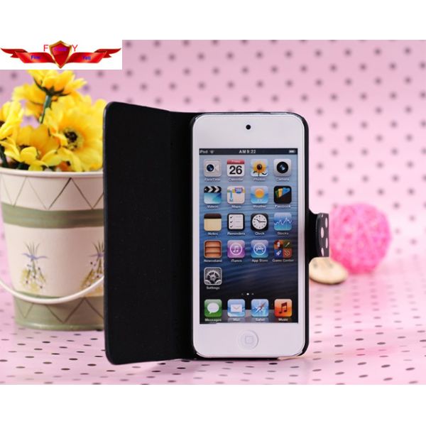 Foldable Ipod Touch 5 PU Leather Cases With Holder
