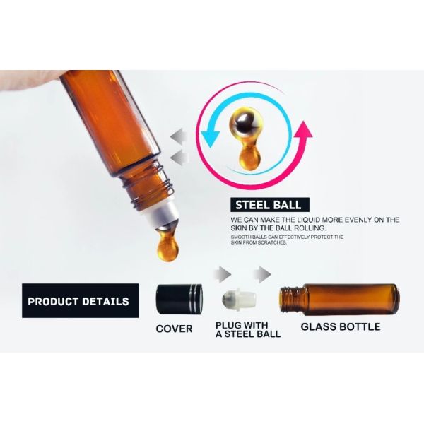 10ml Gemstone Glass Roller Bottles With Blue Jade Sodalite Jade Roller