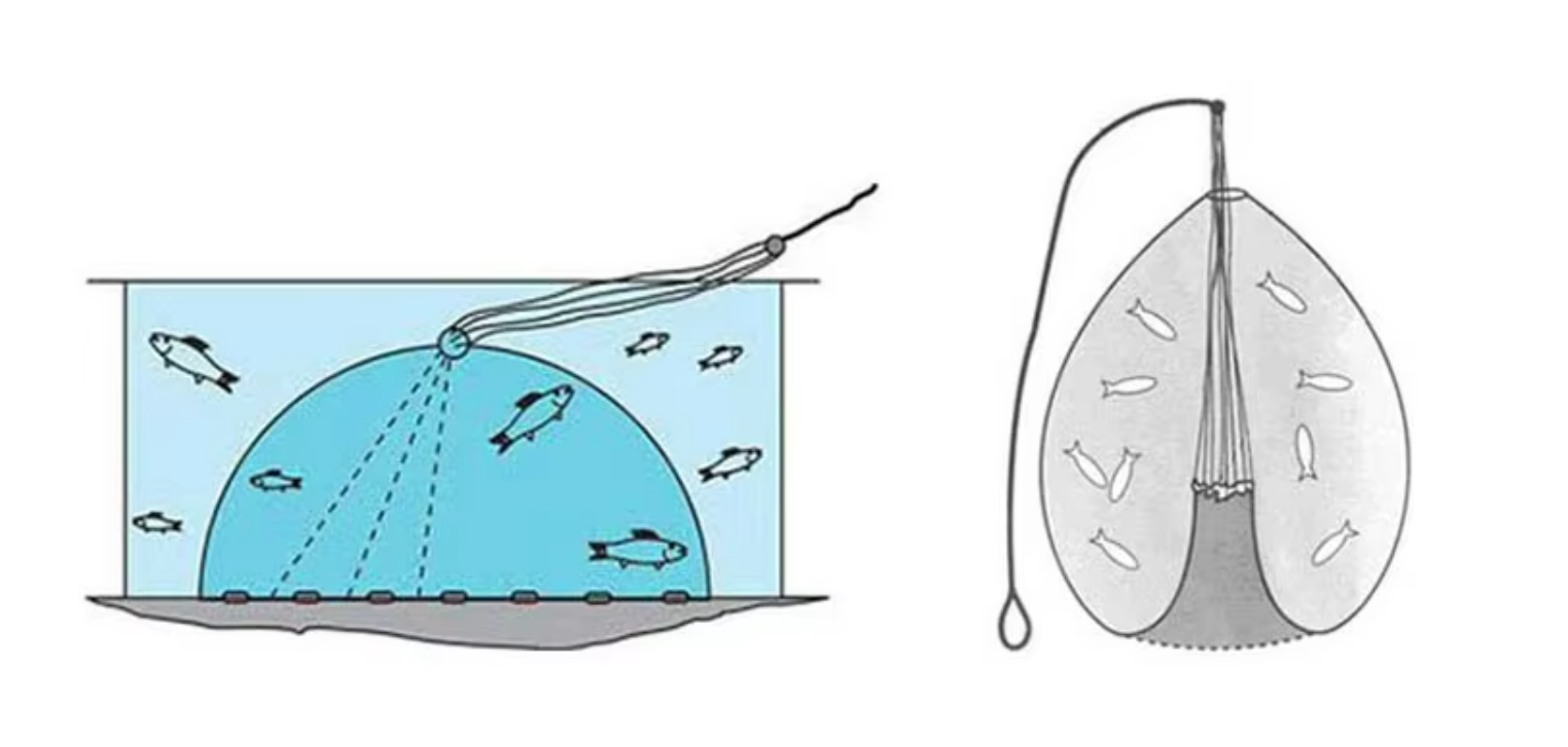 Aluminum Ring Sea Fishing Net HDPE Hand Cast Net White High strength