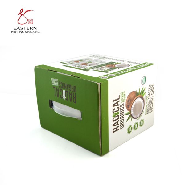 Custom Beverage Packaging Boxes | 8 pc Drink Packaging box With Handle | white Corrugated Cardboard Box