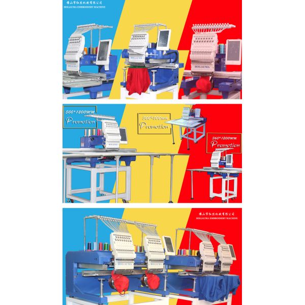 Cheapest embroidery machine prices HO1501L 360*1200mm hat t-shirt flat 3d logo embroidery machine single head like broth