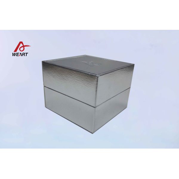 Elegant Custom Paper Jewelry Boxes , Covered Sliver Paper Turn over Box