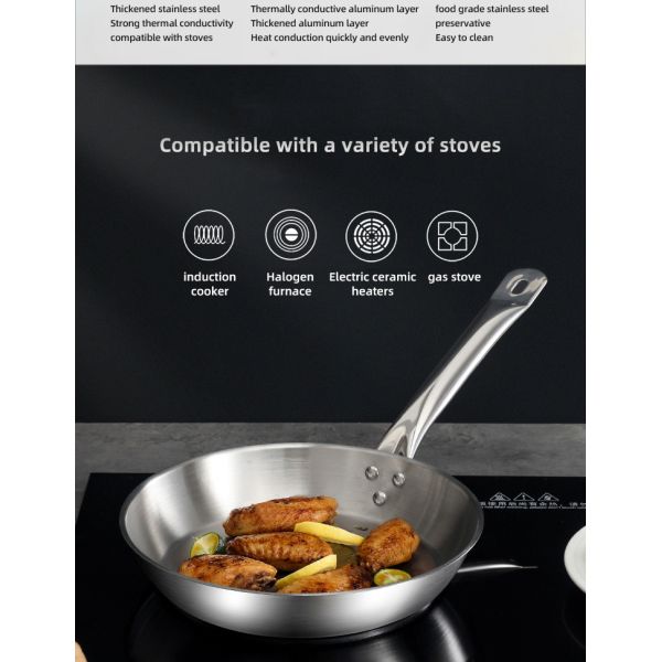 Best Whole Frypan Stainless Steel Cooking Pan Induction Cookware Frypan Non Stick Frying Pan