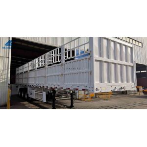 Quality Q345 3 Axle 60 Ton Fence Semi Trailer For Cropper Transport for sale