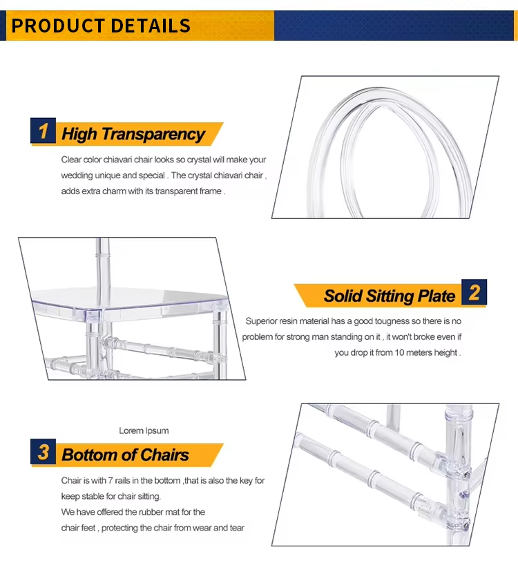 Modern acrylic banquet chair design