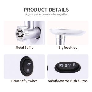 Kitchen Commercial Meat Grinder Heavy Duty Electric Meat Chopper