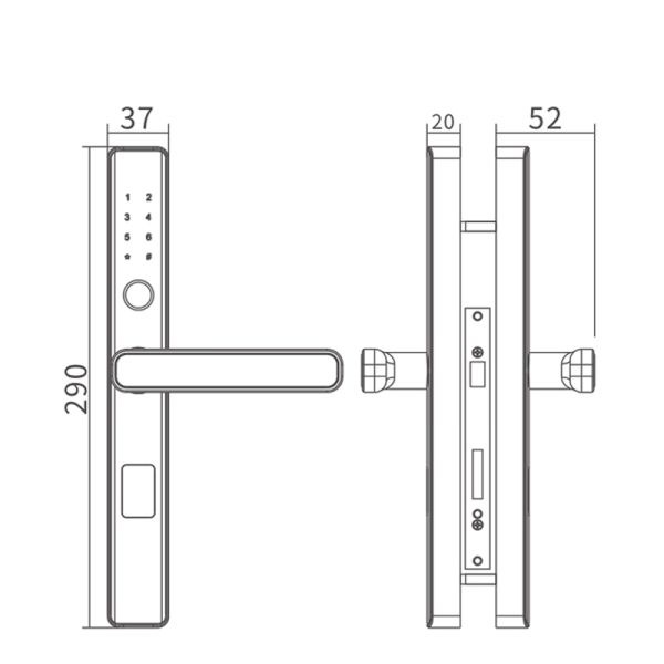 Zinc Alloy Tuya Magnetic Door Lock With Card Reader Fingerprint Sensor