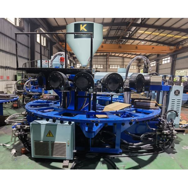 16 Station Slippers Making Machine Rotary PVC Air Blowing Injection Machine 18500W KT-6186