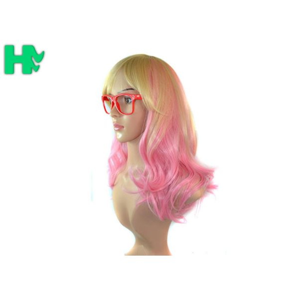 24 Inch Party Cute Blonde Cosplay Wig / Synthetic Human Hair Wigs for Women