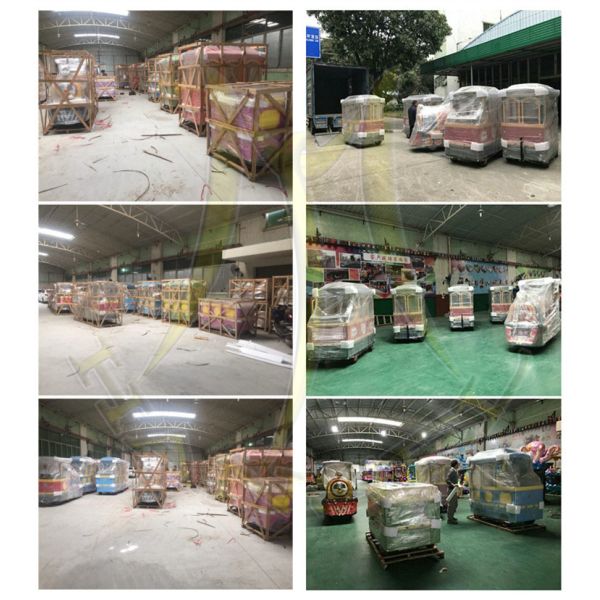 Hansel fun shopping mall amusement park ride children trackless train fiberglass body