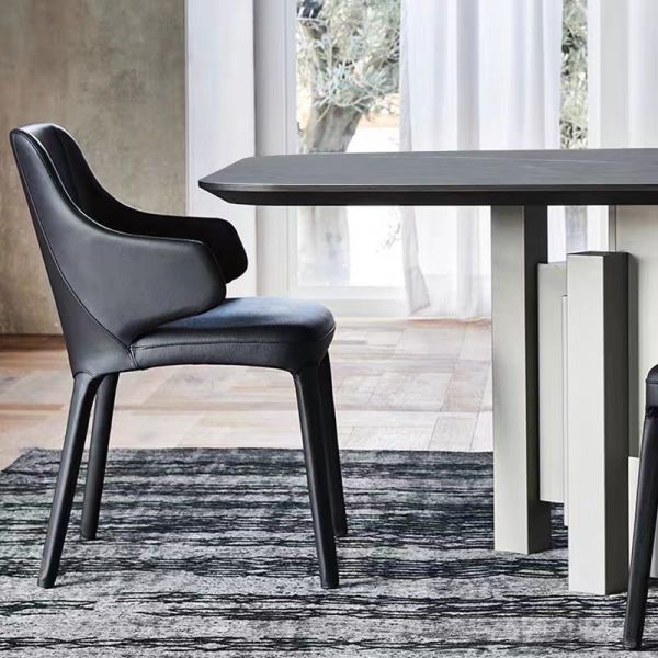 Hot Sale Modern Minimalist Italian Design Marble Top Stainless Steel Leg Dining Room Furniture Dining Table