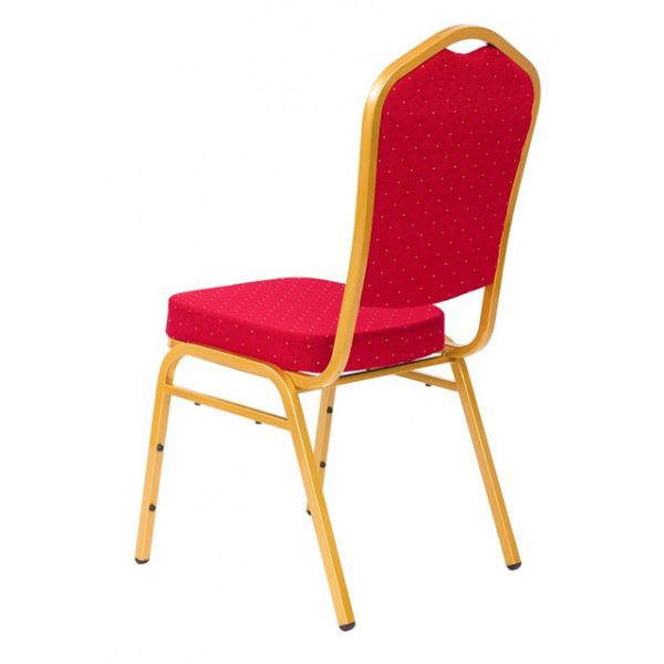 Banquet chairs in a hotel dining setup