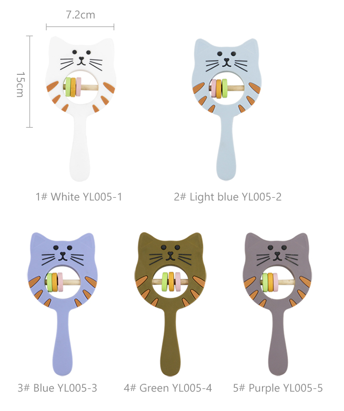 BPA Free Silicone Teether for Teething Baby Care food grade soothing silicone rattle toys