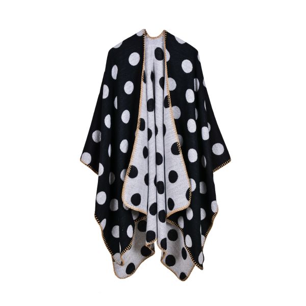 Wholesale 50%polyester and 50% acrylic fashion dot design lady shawl
