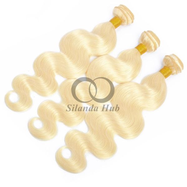 #613 Bleached Blonde Body Wave Remy Human Hair Bundles Sew In Weave Bundles Brazilian Bundle Deals